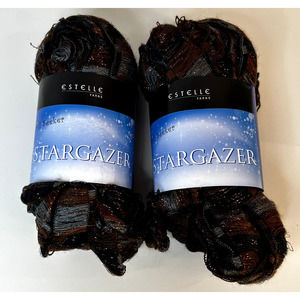 NEW Estelle Yarns Frill Seeker Stargazer (2) Ruffle Ribbon Brown Silver Black